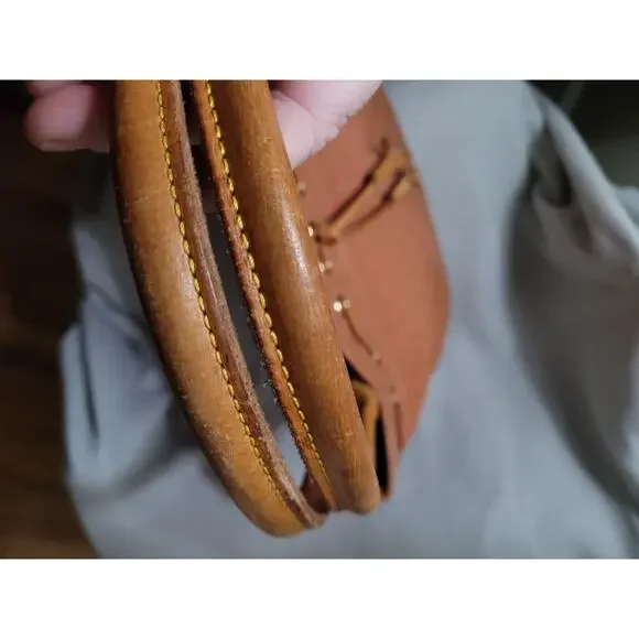 Dooney and Bourke Large Purse Orange Signature DB Canvas Leather Vintage Brown - Picture 9 of 16